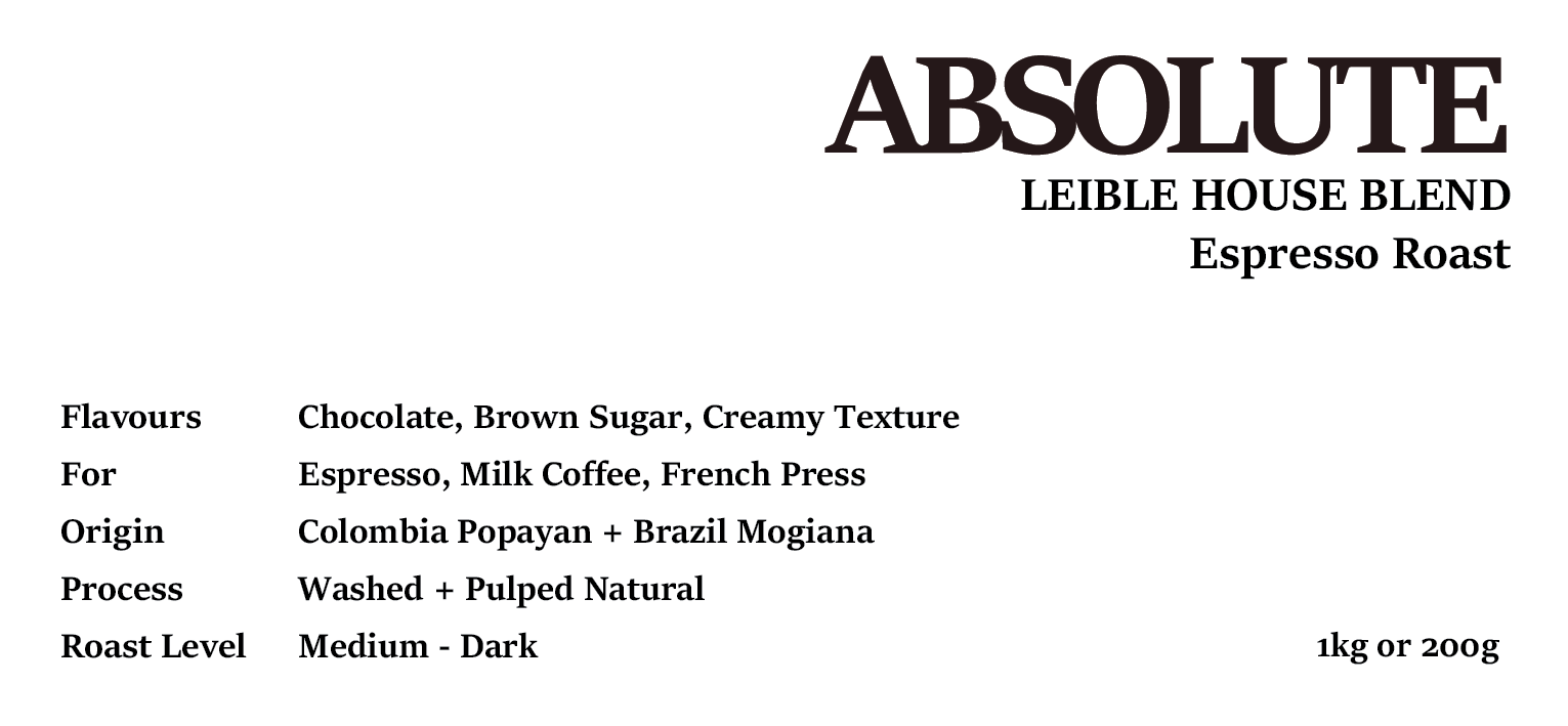ABSOLUTE House Blend Espresso Roast 200g/1kg