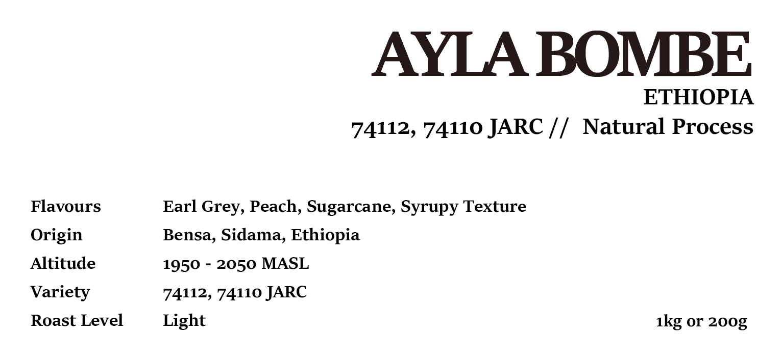 AYLA BOMBE ETHIOPIA NATURAL Process 200G/1KG