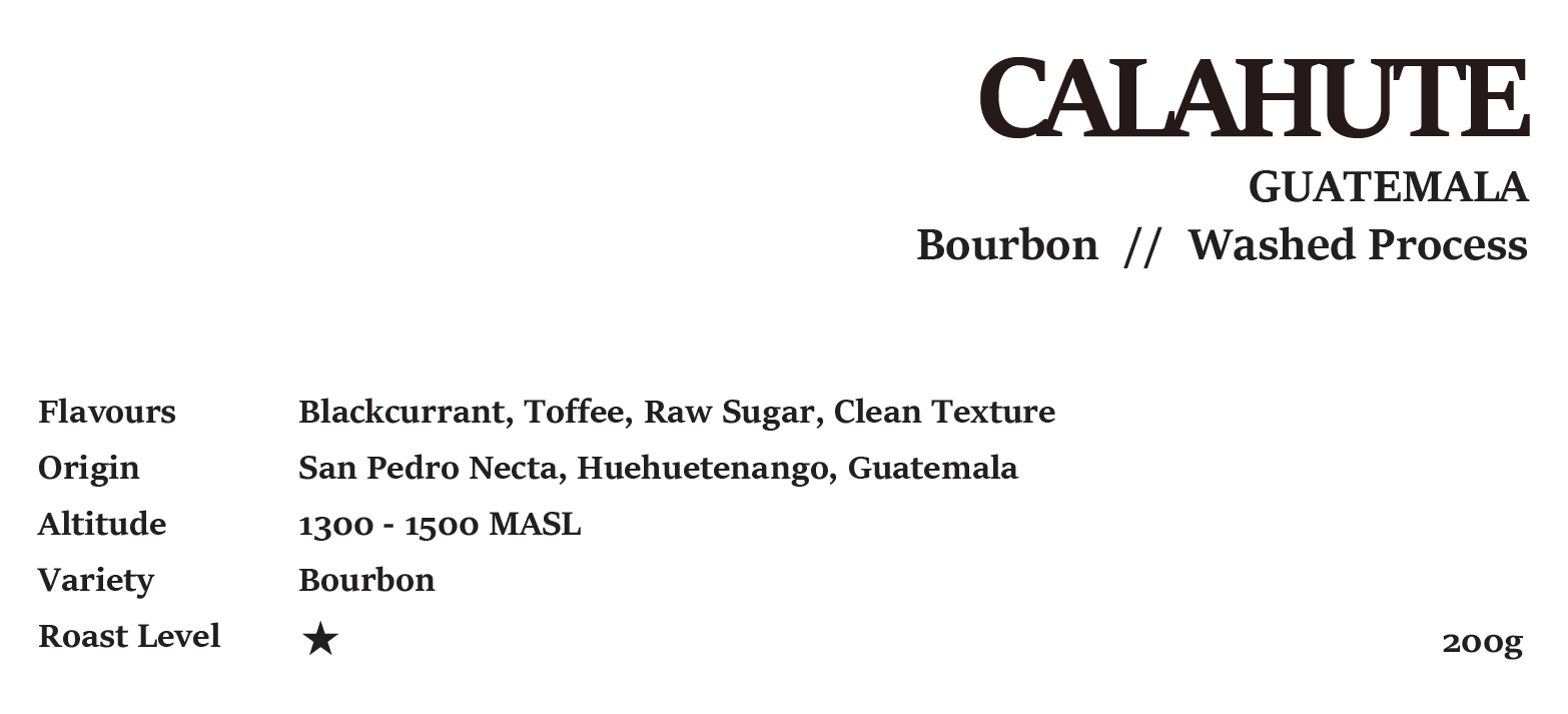 Guatemala Calahute Bourbon Washed 200g/1kg