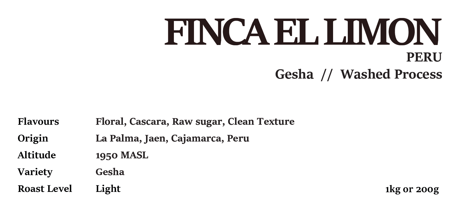 PERU FINCA EL LIMON WASHED 200g/1kg