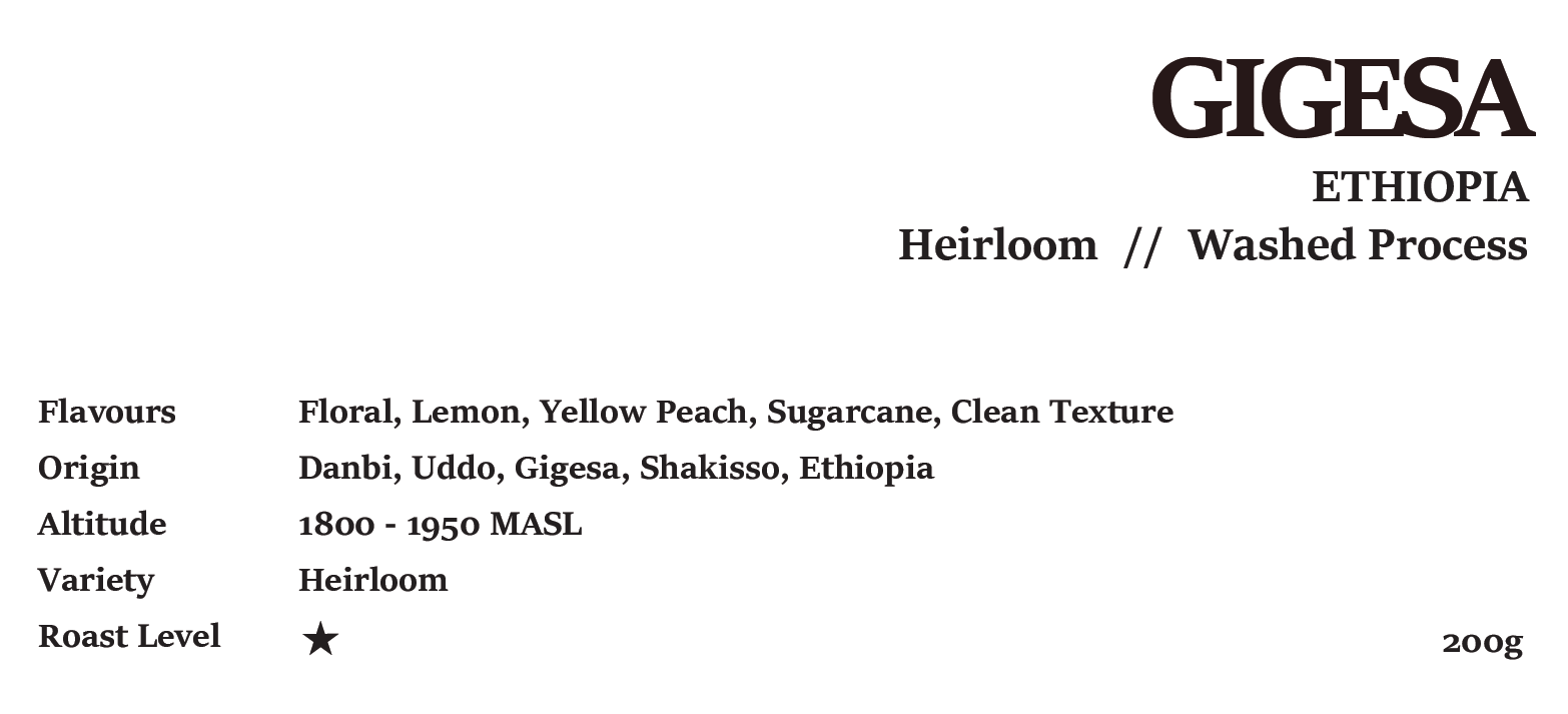 GIGESA ETHIOPIA Washed 200g/1kg