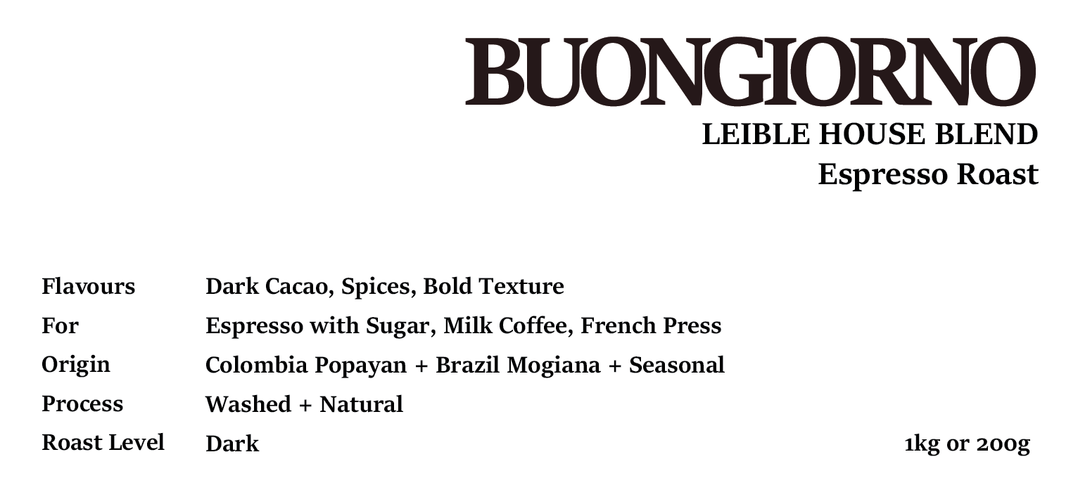 BUONGIORNO House Blend Espresso Roast 200g/1kg