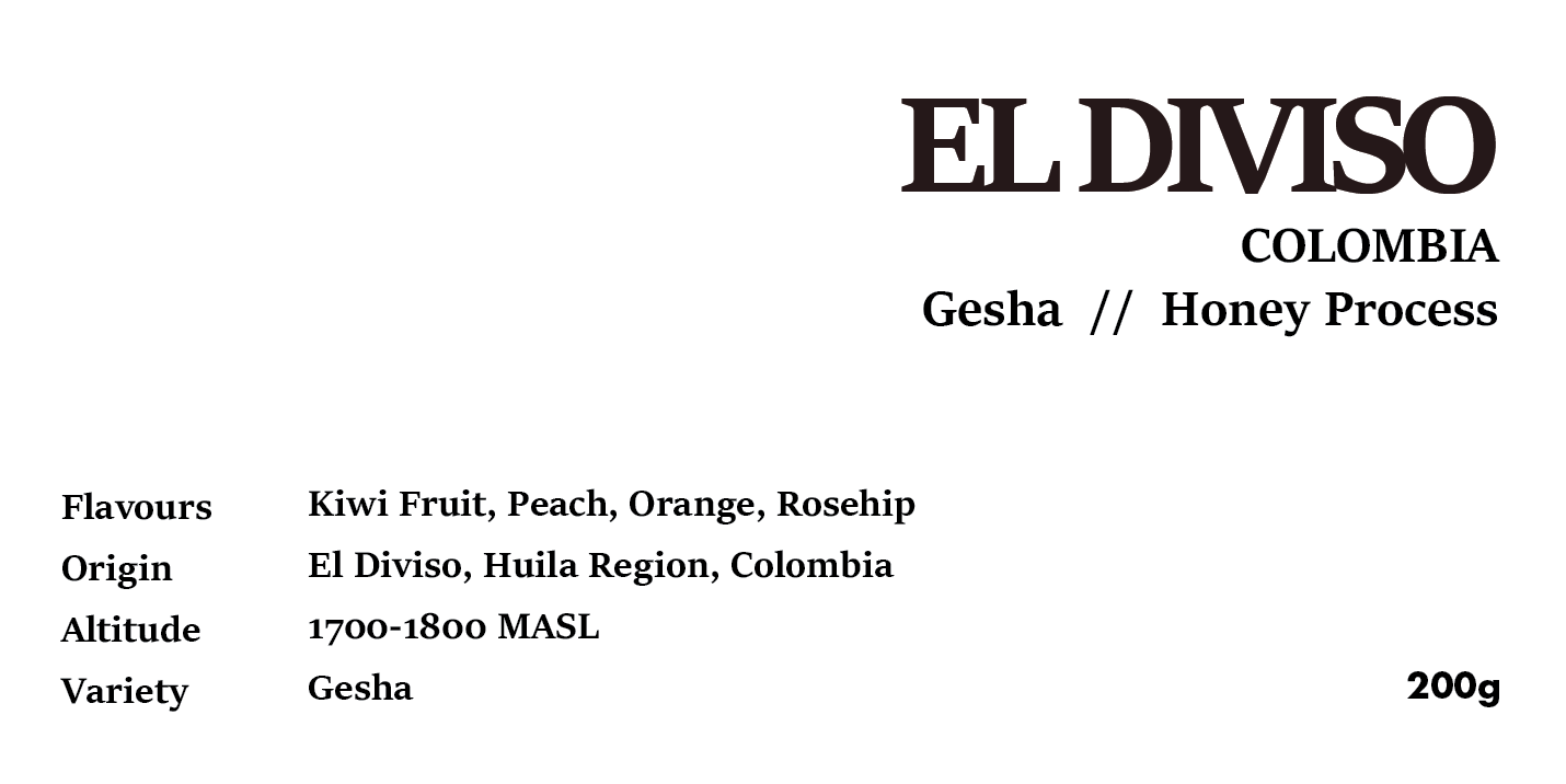 Drip Bag - EL DIVISO GESHA COLOMBIA Honey Process