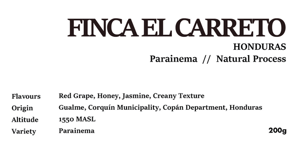 FINCA EL CARRETO PARAINEMA HONDURAS Natural Process 200g