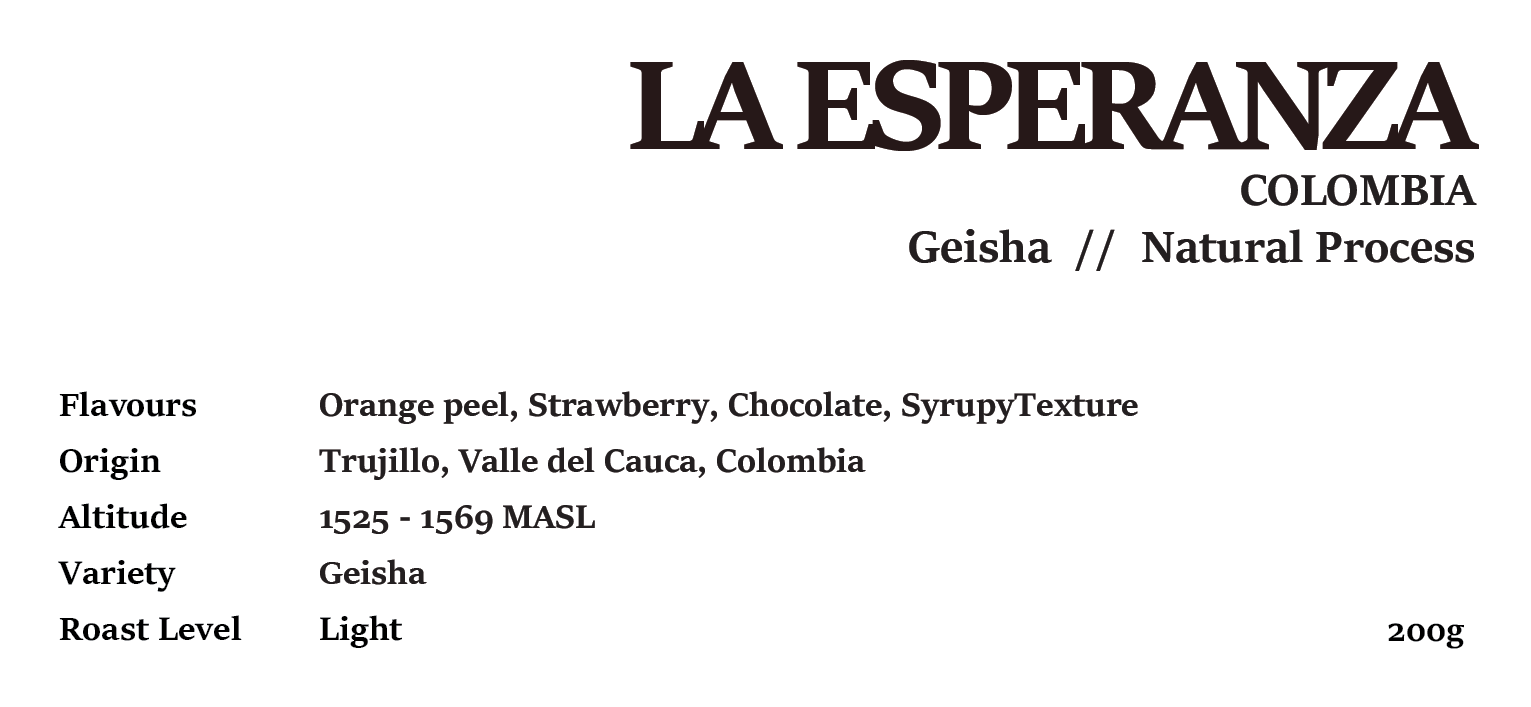 LA ESPERANZA GEISHA COLOMBIA NATURAL 200g