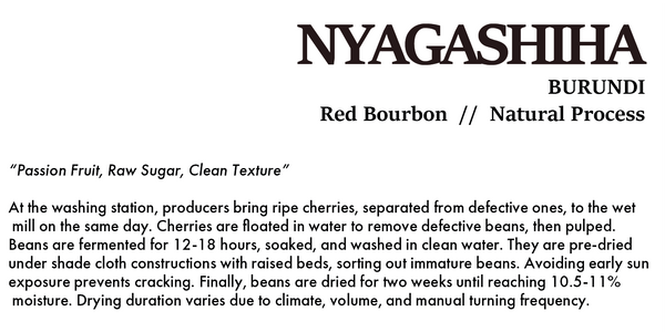 NYAGASHIHA RED BOURBON BURUNDI Natural Process 200g
