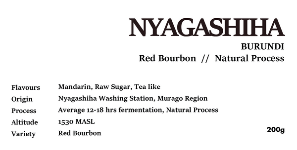 NYAGASHIHA BURUNDI Natural Process 200g