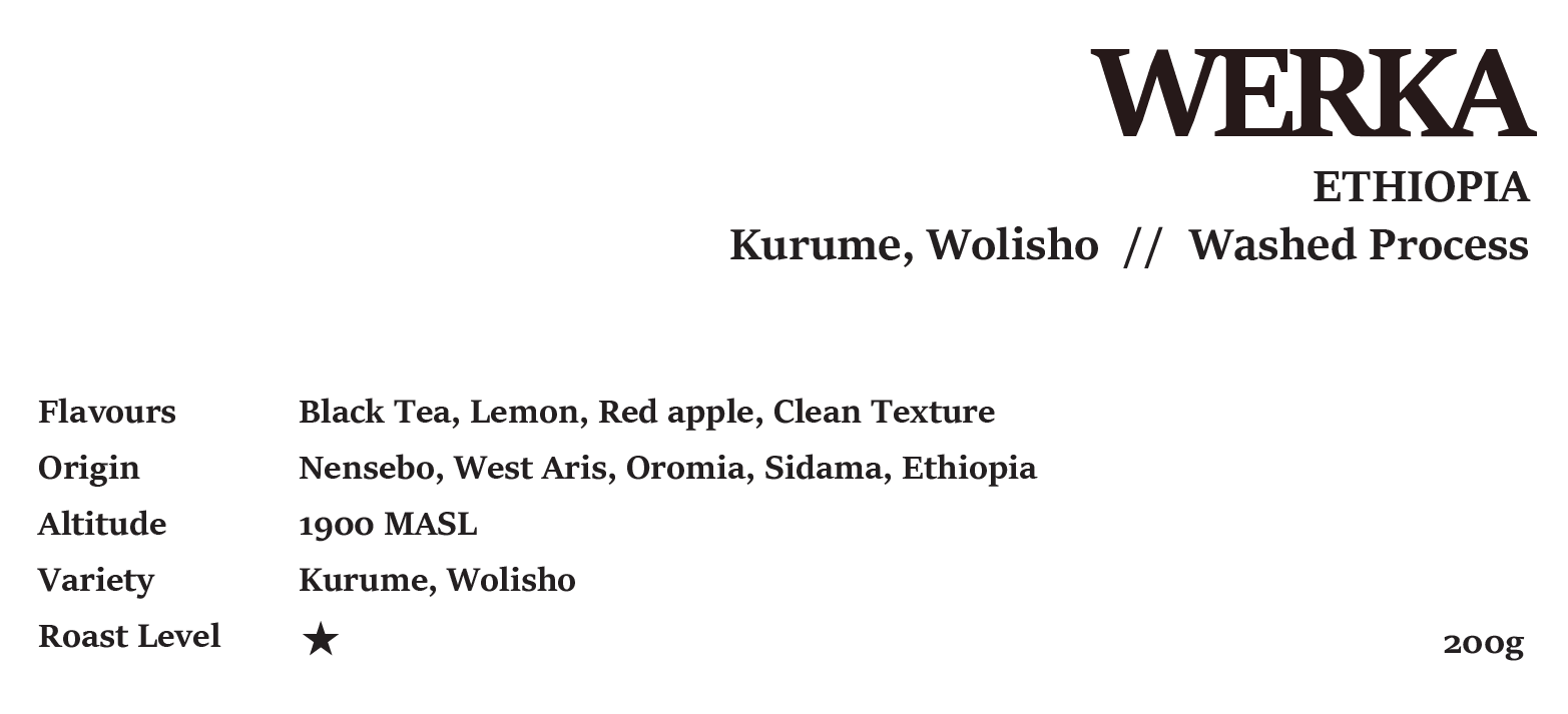 WERKA ETHIOPIA Washed Process 200g/1kg